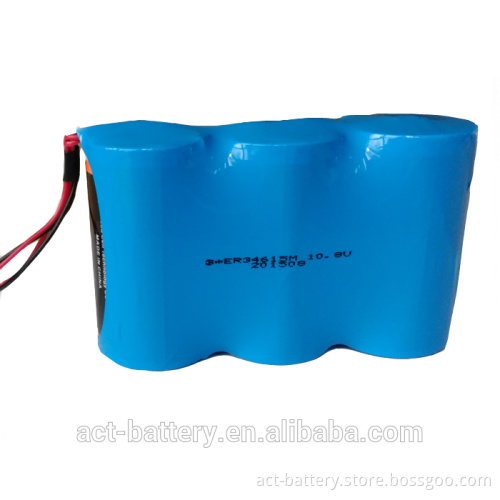 LI-SOCL2 3x ER34615M 10.8V lithium battery with wries AWG22 AWG24 AWG28